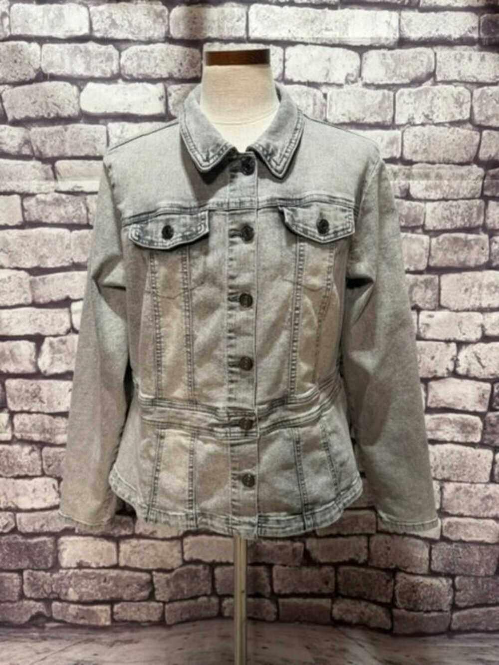 Skinny Girl Gray Denim Long Sleeve Jacket Size L
